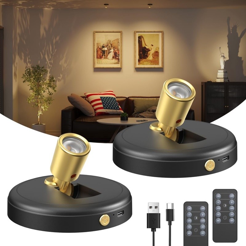 Rechargeable Spotlight 5500mAh Battery 80Lumen Remote Control Magnetic Mount New