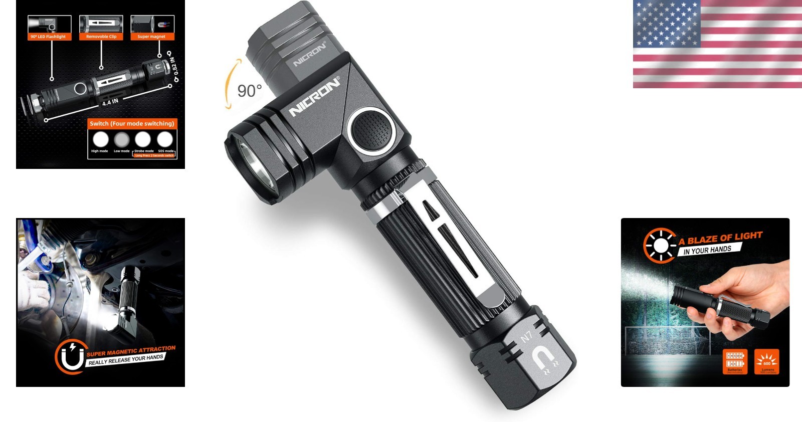Powerful 600 Lumens N7 LED Flashlight – Waterproof for Camping & Hiking