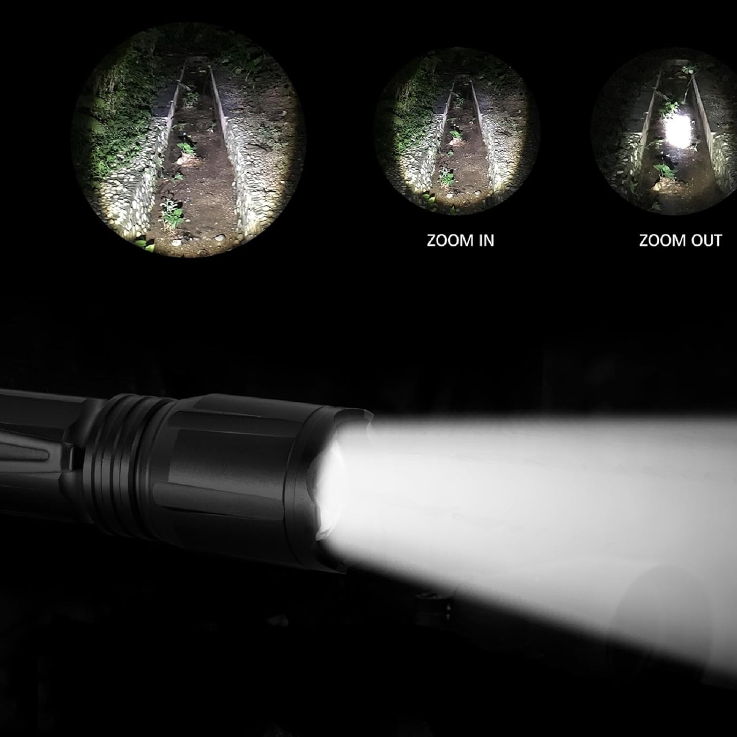Multi-Color RGBW Zoomable Pocket Flashlight