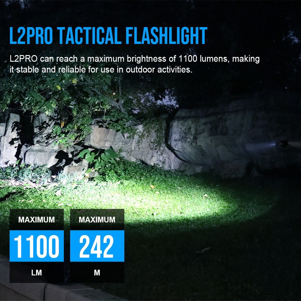 Trustfire L2Pro Led Tactical Flashlight 1100Lumen LED Working Torch IPX6 Black X