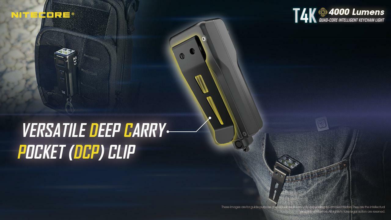 COMBO: Nitecore T4K Type-C Rechargeable Keychain XP-L2 Flashlight – 4000 Lumen w