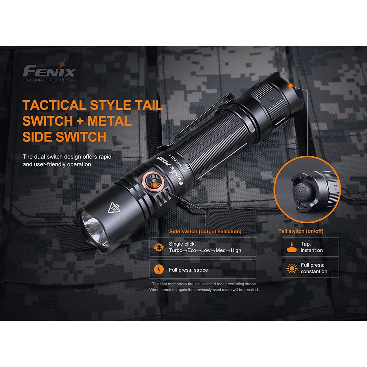 Fenix PD35 v3.0 Rechargeable Tactical Flashlight, 1700 Lumens EDC with Batter…