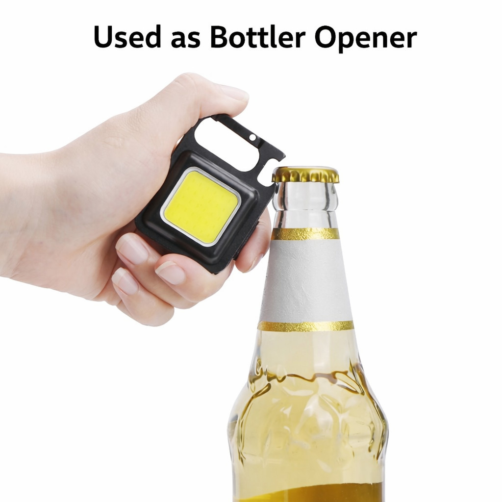 Keychain Flashlight COB LED Mini Work Light with Bottle Opener Portable手电筒便携应急旅行