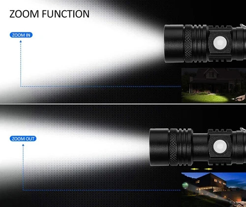Rechargeable 990000LM LED Flashlight Tactical Police Super Bright Torch Zoomable