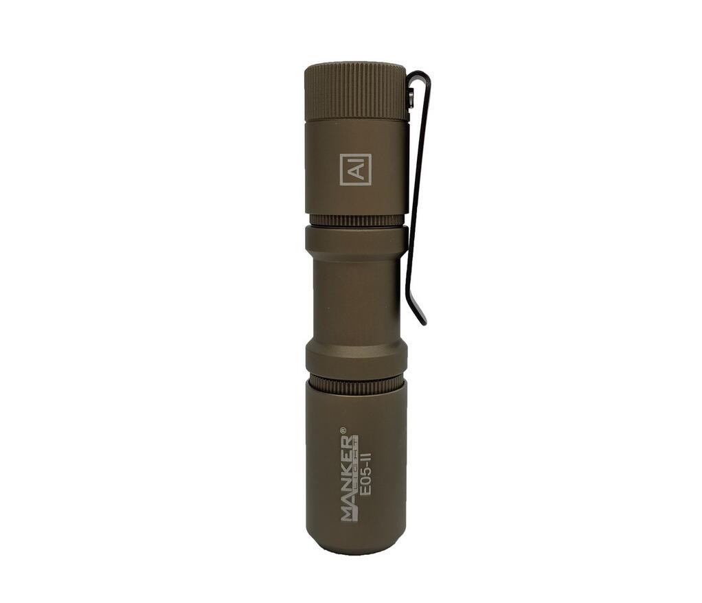 Mankerlight E05 II Sand 1300/800 Lumen LED AA 14500 EDC Mini Flashlight +Battery