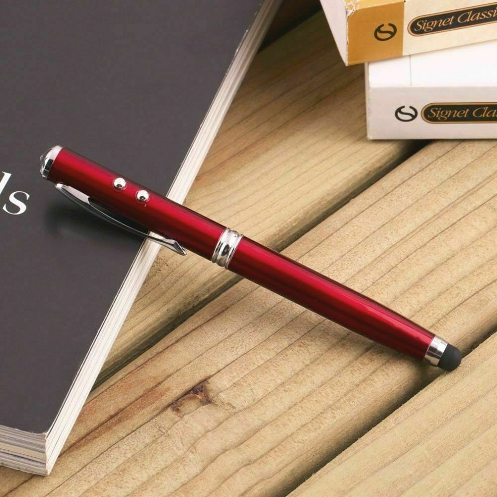 4in1 Multi-Functional Stylus Led Light Laser Pointer Ink Pen Point Touch Screen