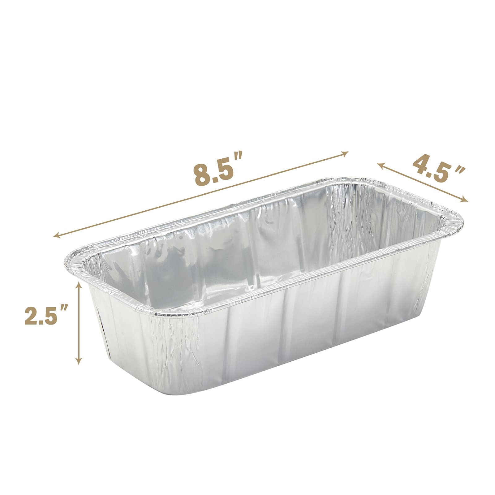 Silver Knight 2 LB Aluminum Foil Pans For Bread 8.5″ X 4.5″ X 2.5″,