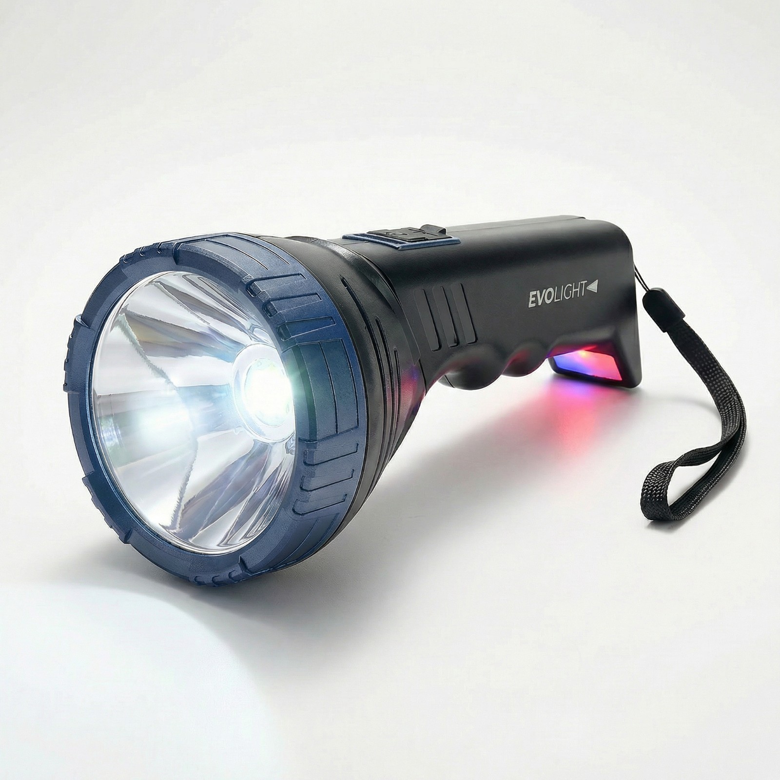 EVOLight – Rechargeable LED Flashlight with Built-in Power Bank – BLACK & NAVY