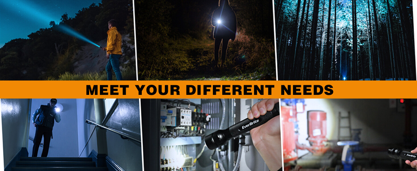 EverBrite Ultra Bright Tactical Flashlight 600Lumen Zoomable 4 Light Modes Light