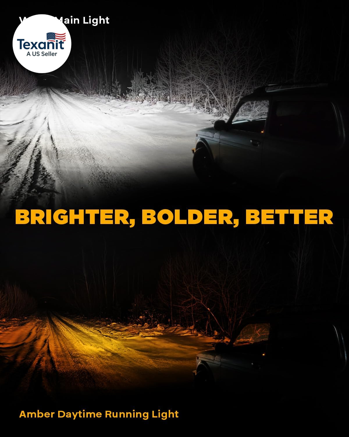 V-Ultra Series 3″ 108W Side Shooter LED Pods with Amber DRL 3 Modes & Light Cove