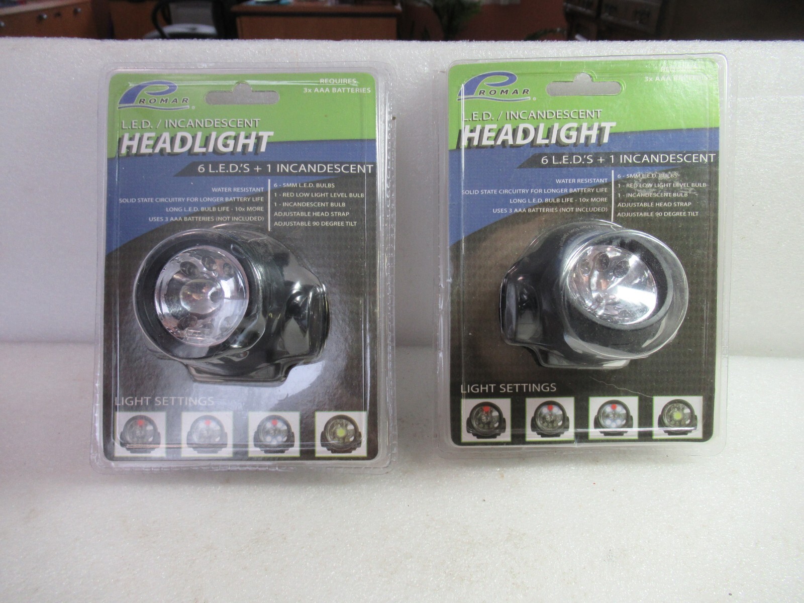 2 PROMAR L.E.D. HEADLIGHTS HEADLAMPS WORK LIGHTS FLASHLIGHTS