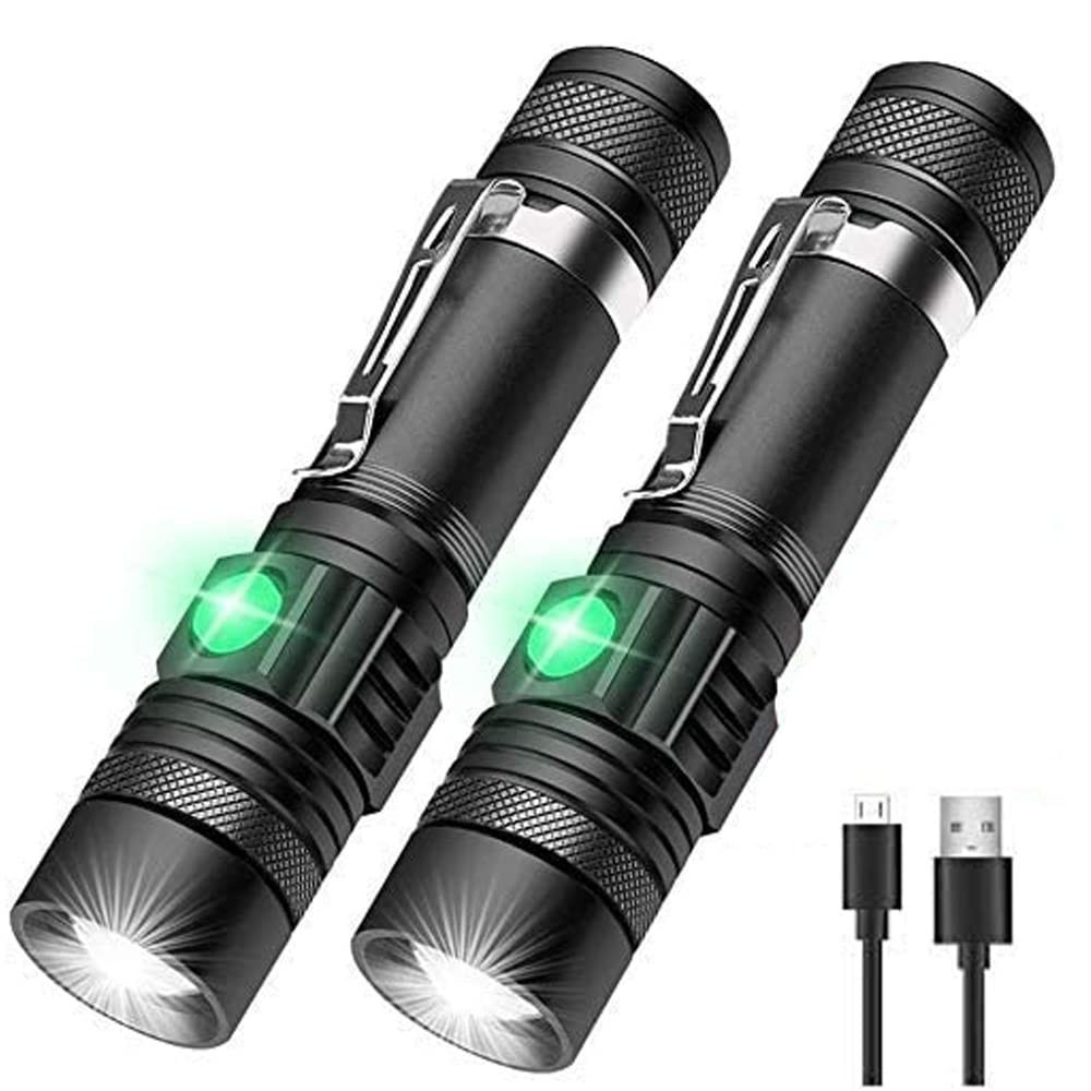 Rechargeable 2000lm LED Tactical Flashlight, IPX6 Waterproof, Zoomable, Pocke…