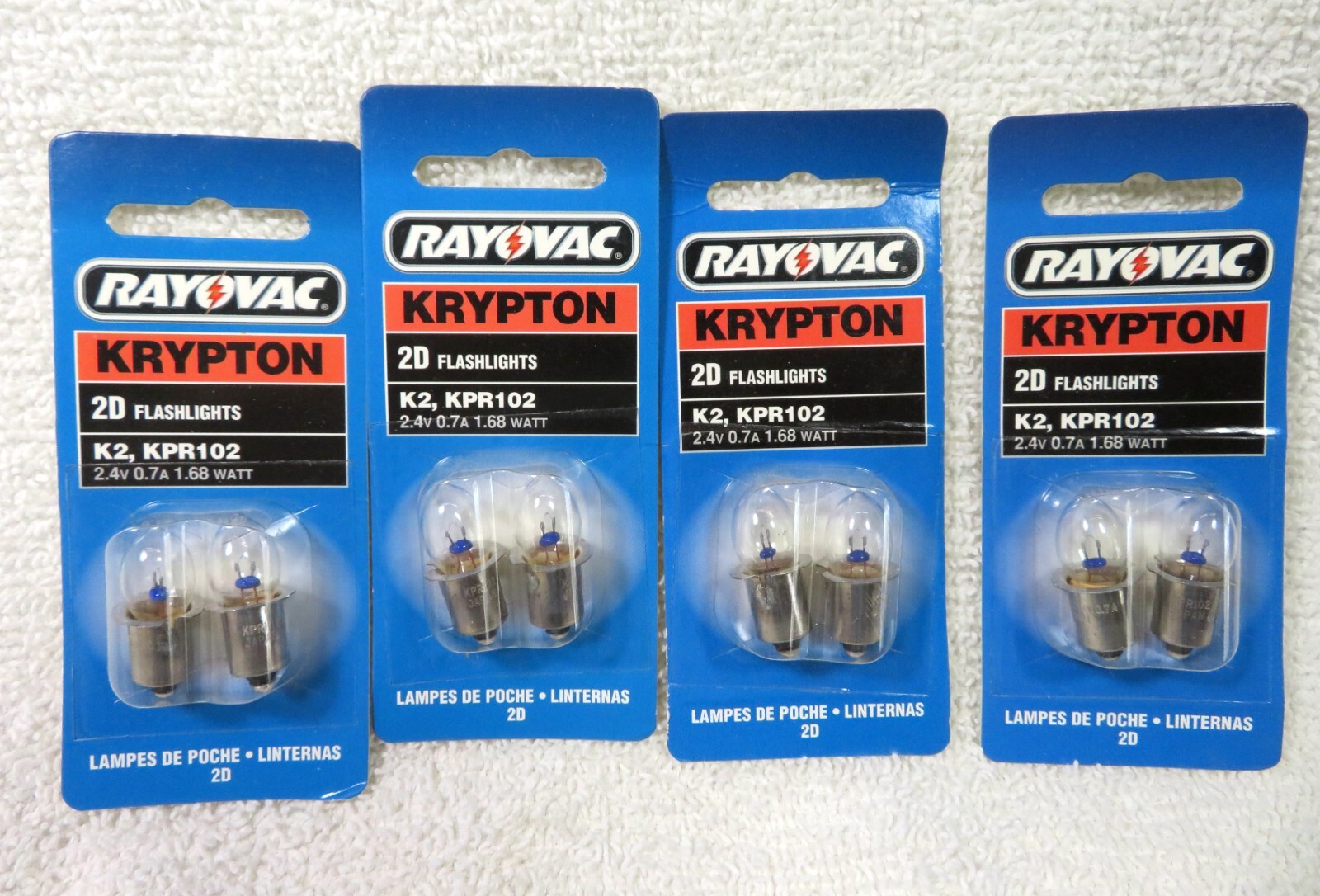 8 Rayovac Krypton 2D Flashlights Bulbs (4 – 2 Packs) K2, KRP102 NEW