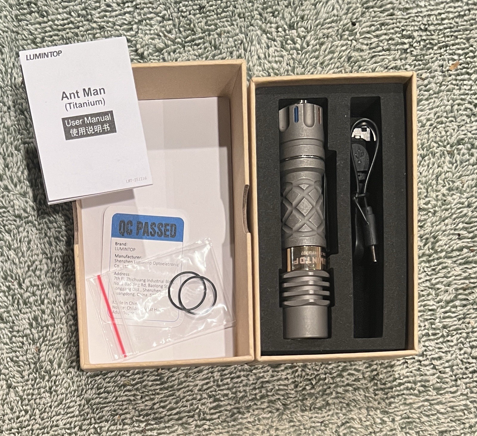 Lumintop Antman in Stonewashed Titanium LEP Flashlight Torch