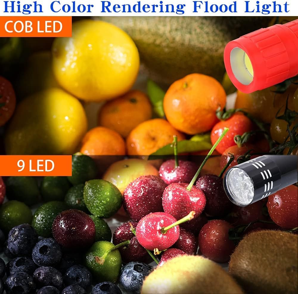 5 Pack Plastic Small Mini LED Flashlight COB Flashlights for Kids 100 Lumen with