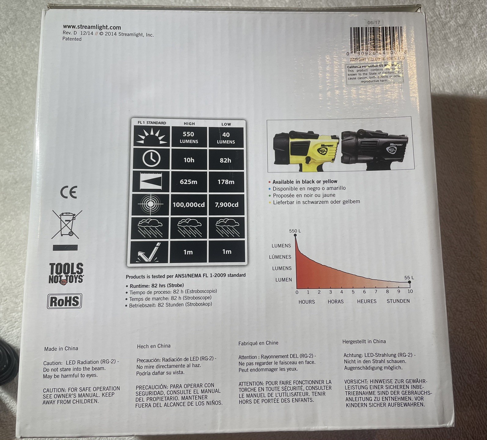Streamlight Waypoint 4 x C Alkaline Flashlight 44900 NEW in Box FREE SHIPPING