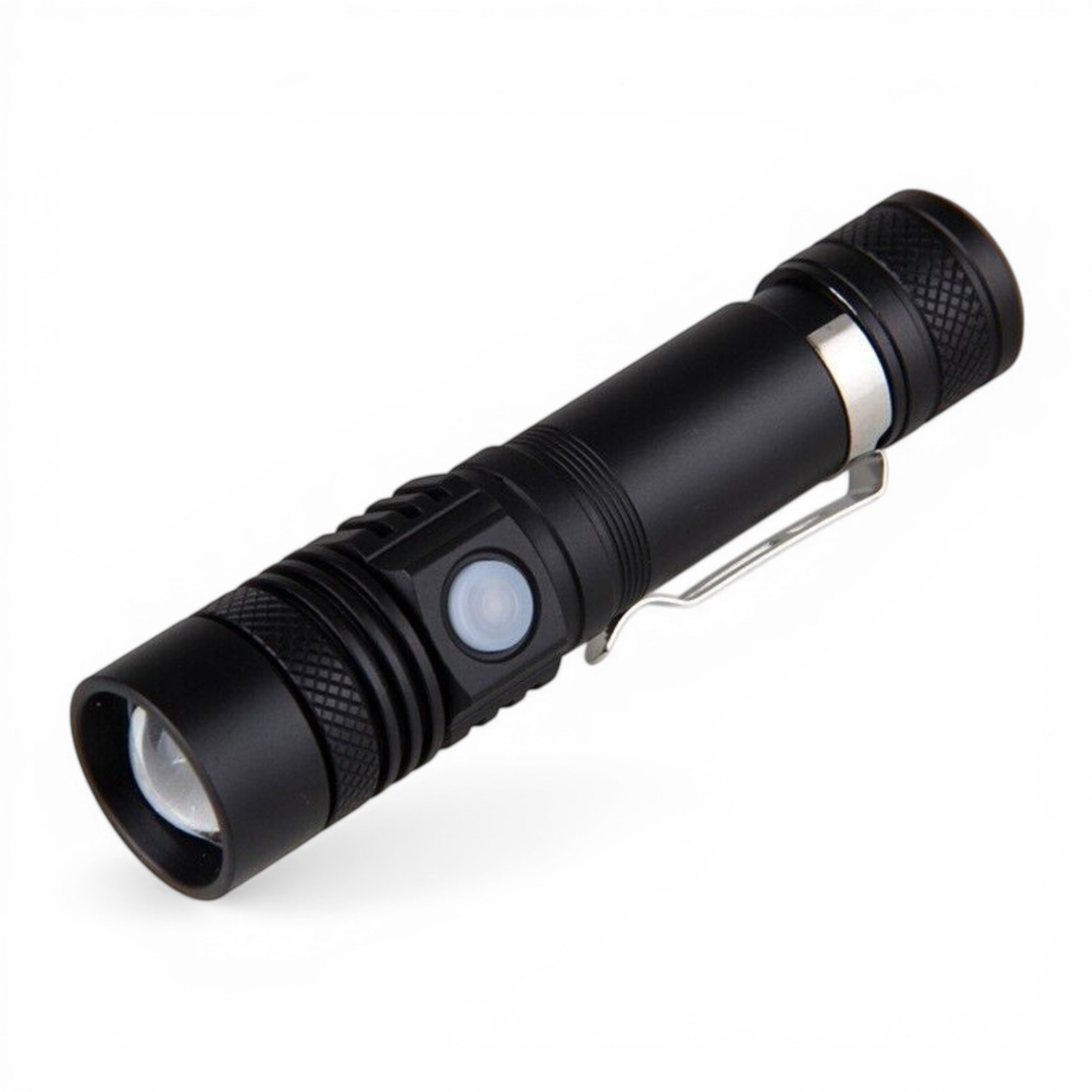 Tactical Flashlight Super Bright 90000LM LED Rechargeable Battery Zoomable Black