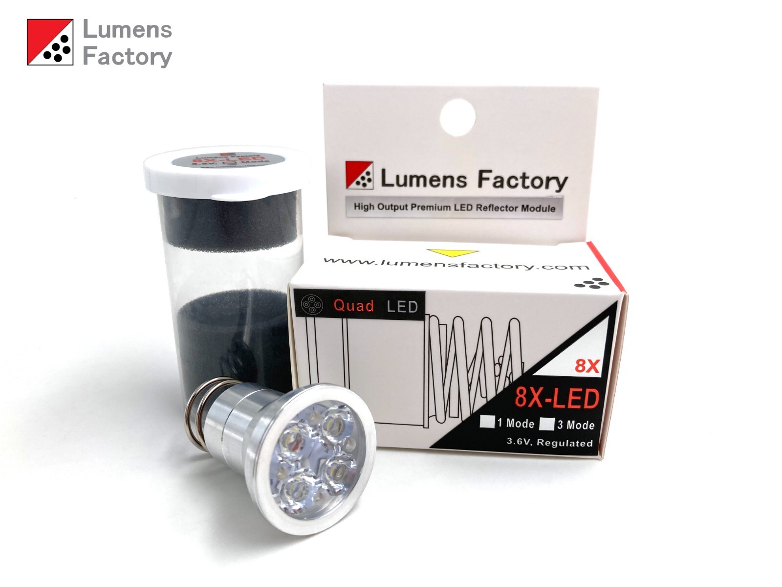 1 Mode QUAD LED Upgrade Drop-in Module for Surefire 8X 8NX 8AX, Carclo 10621