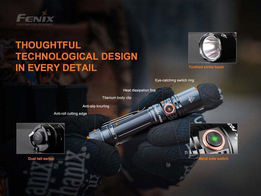 Fenix Lighting PD35 V3.0 Lithium Ion 1700 Lumens Luminus SFT40 LED : PD35V3BK