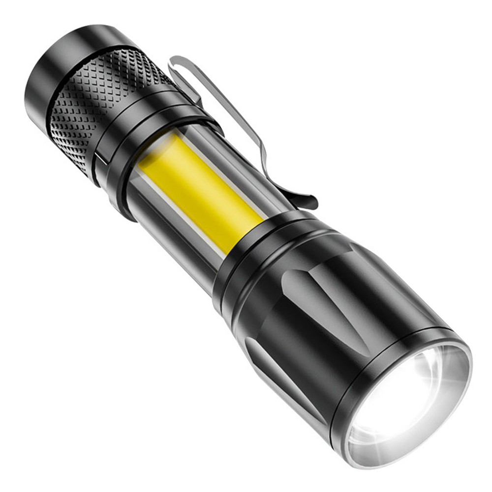 1/2pcs LED Flashlight Light Super Bright Torch USB Rechargeable COB