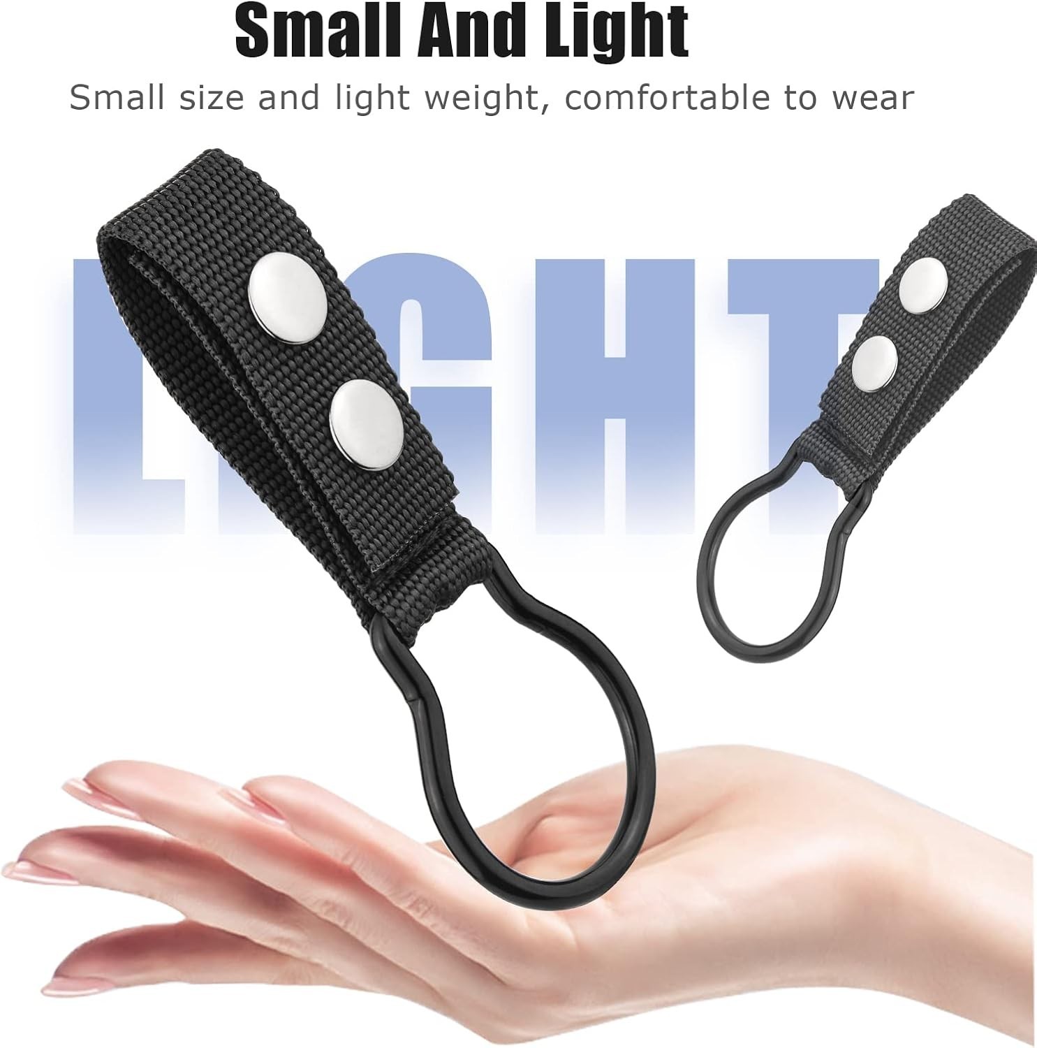 UIInosoo Nylon Dual Snap Clip Flashlight Ring Holder for Duty Belt, Keeps D/C…
