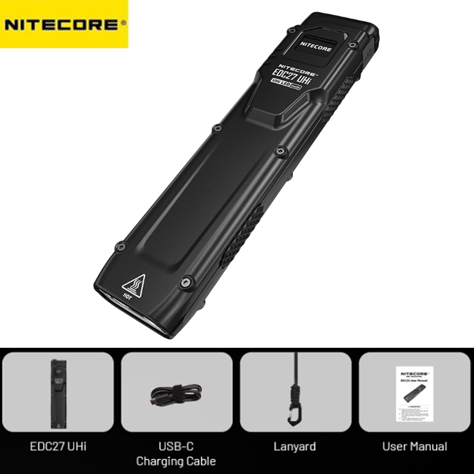 Nitecore EDC27 UHi 3100Lumen Ultra Slim Flat EDC Flashlight Tactical Light Torch