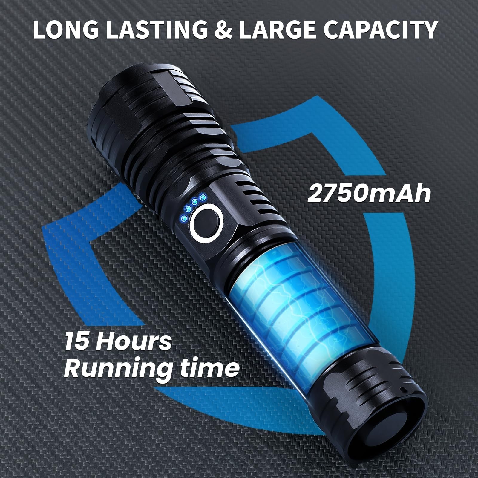 LED Flashlights High Lumens Rechargeable, 90,000 Lumens Brightest Handheld Fl…