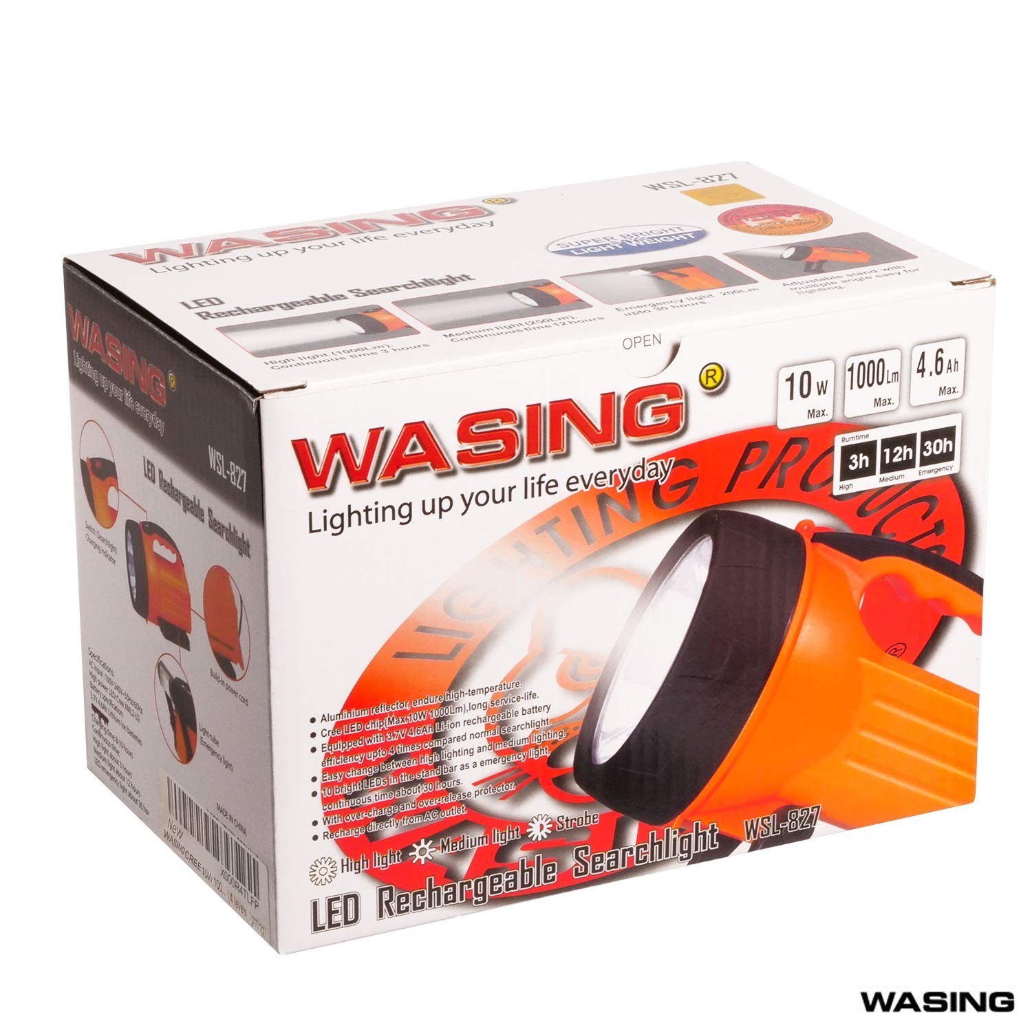 10 Watt 1000 Lumens LED Rechargeable Spotlight