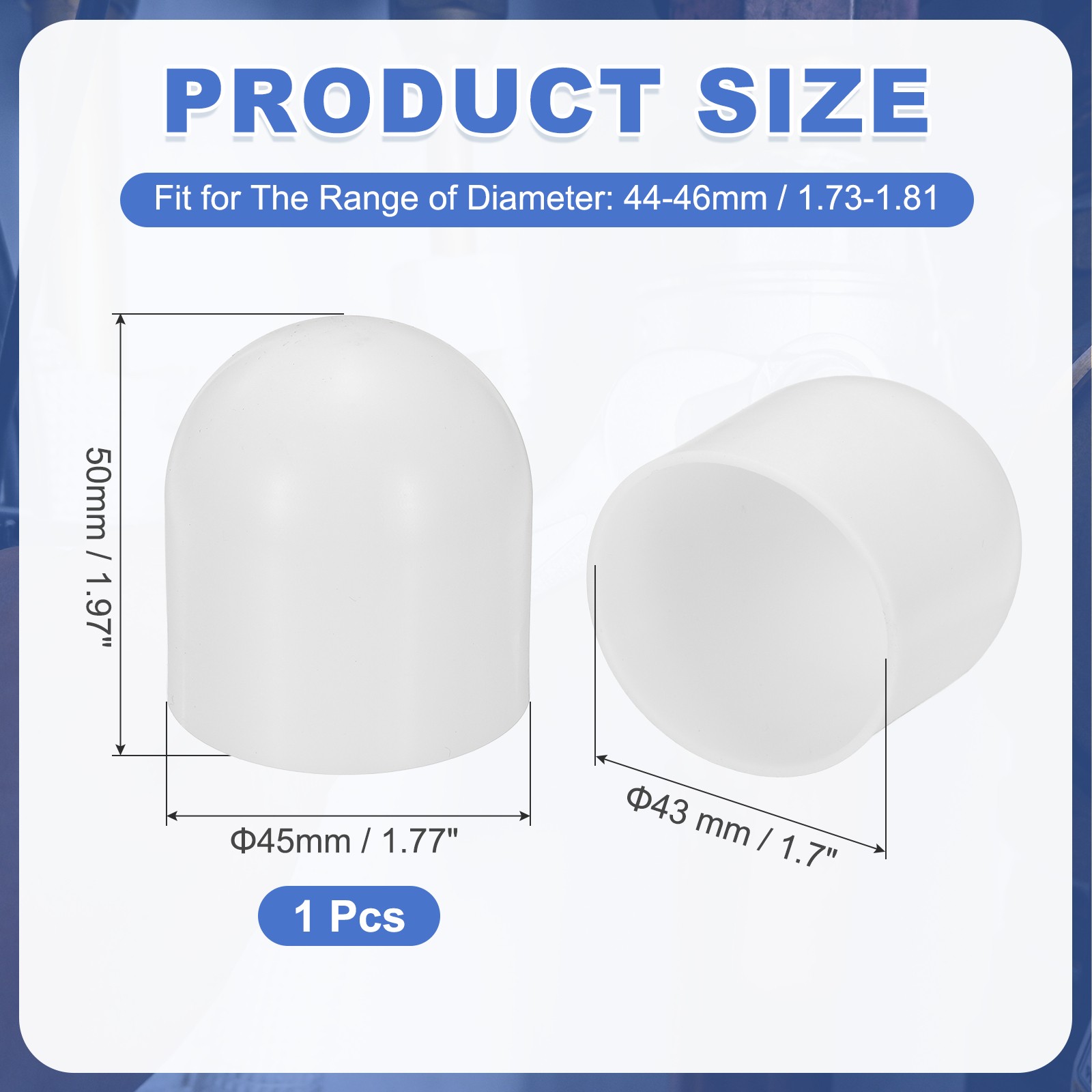 Flashlight Diffuser Cap, 43mm IDx50mm Flexible Silicone End Cap, Milk White