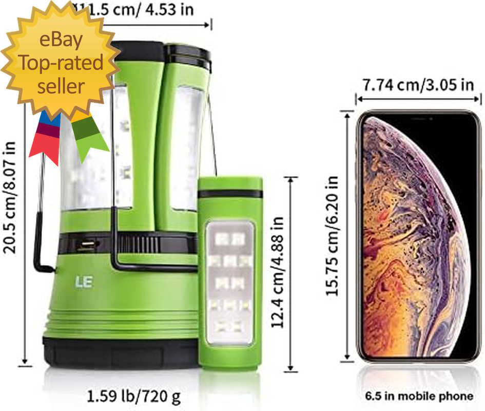 LED Camping Lantern Rechargeable 600LM Detachable Flashlight Camping Essential