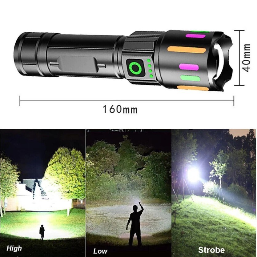 350000000 Lumen Super Bright LED Tactical Flashlight Rechargeable Work Light++=*
