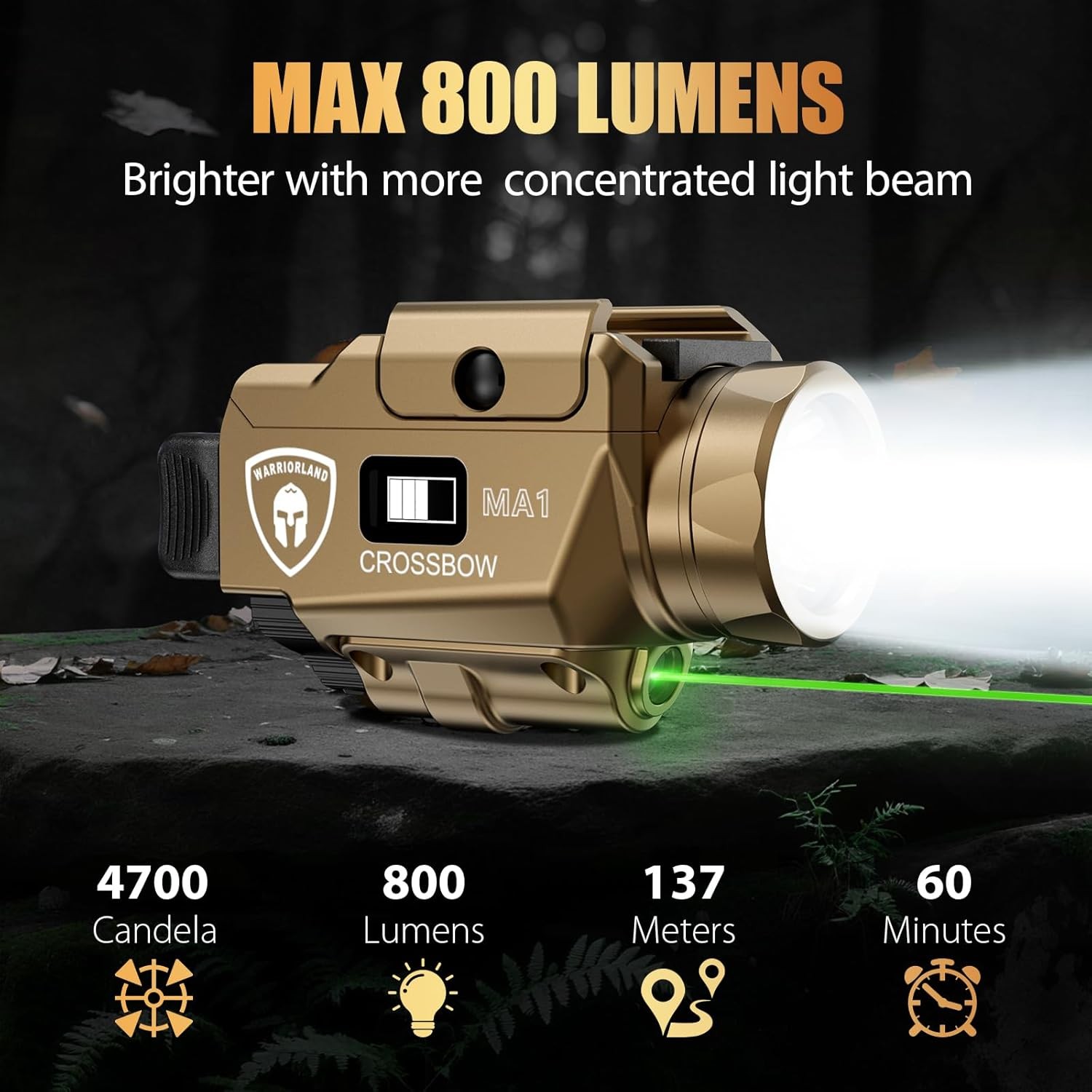 Universal Weaponlight,Green Lase &White LED Combo Tactical Light,Rechargeable