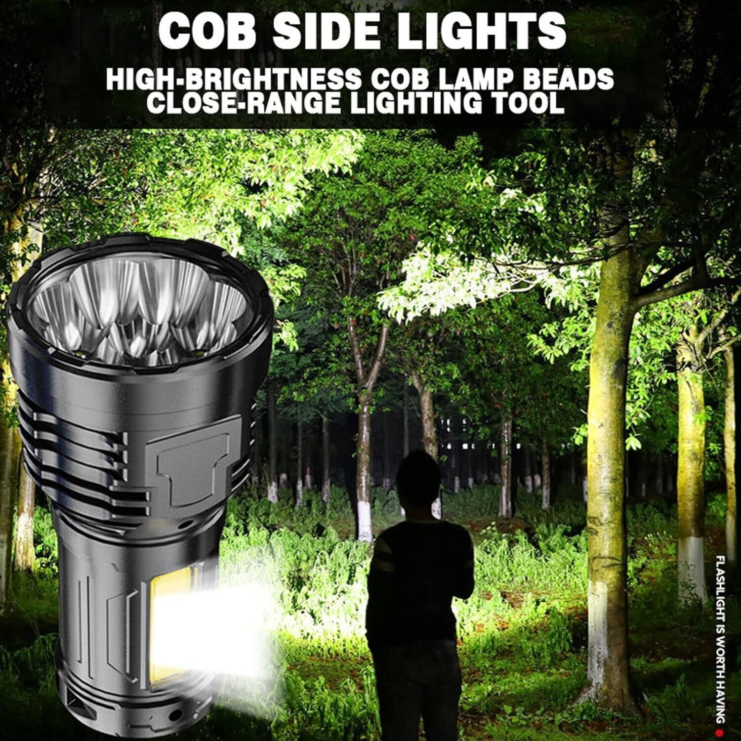 Super Bright 12000000LM 8 LED Flashlight USB Rechargeable Tactical lights NEW