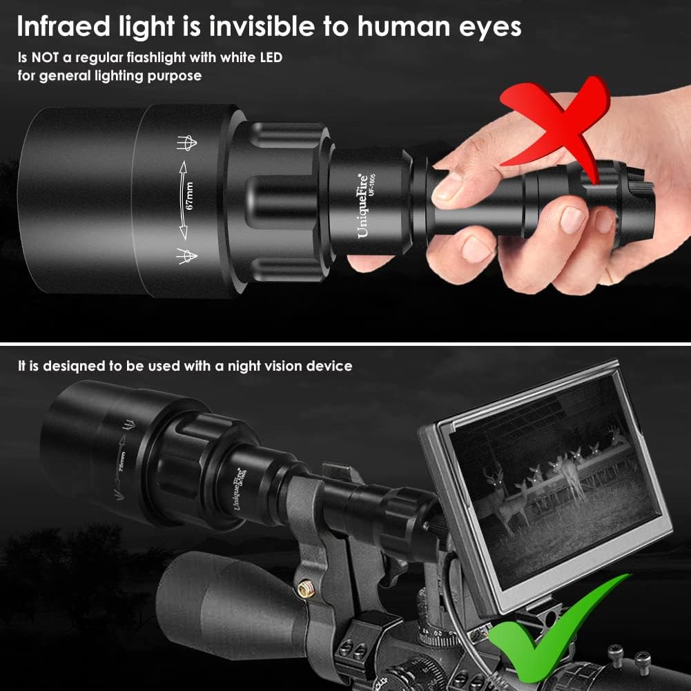 1605 850Nm IR Illuminator Flashlight Lights for Night Vision Zoomable