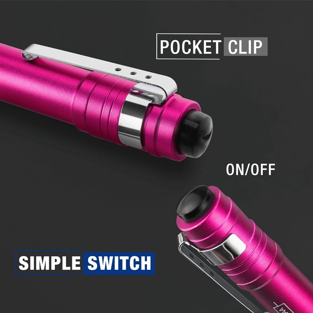WORKPRO 4PC Aluminum LED Pen Light Pen Flashlight Pocket Flashlight 8AAA Battery