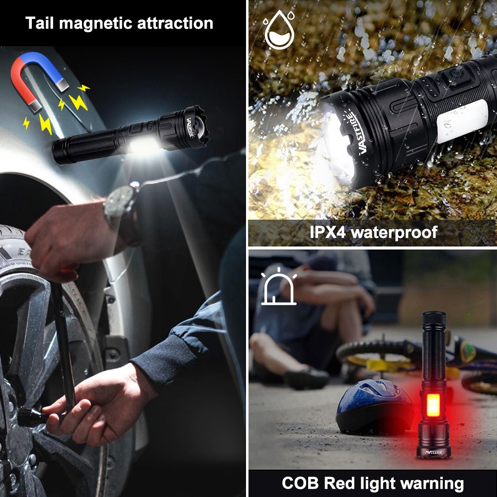 4in1 Hunting LED Zoom Flashlight White/Green/Red/Blue Light Torch Coyote Varmint
