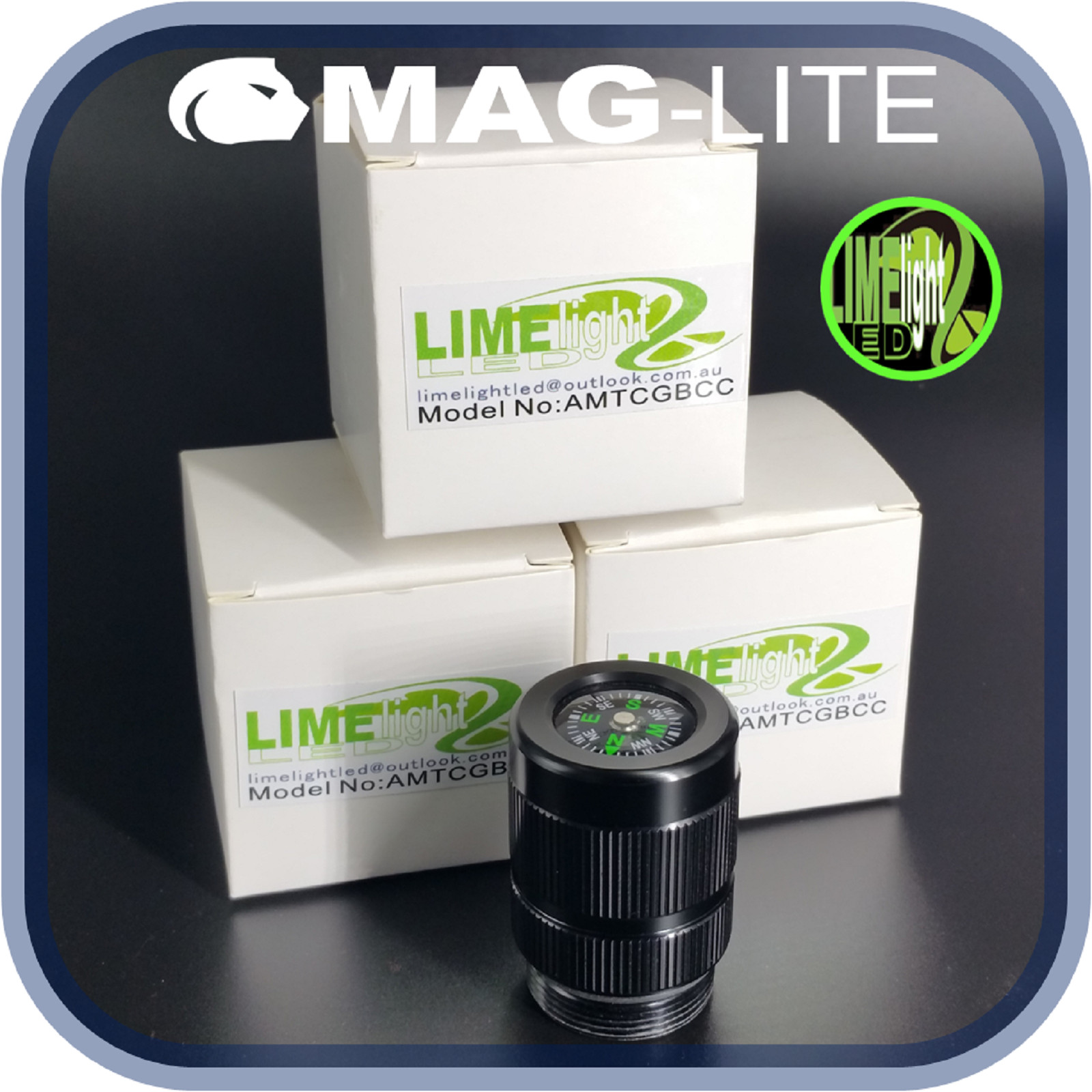 MAGLITE UPGRADE C CELL COMPASS INCLUDING TAIL CAP GLASS BREAKER AU