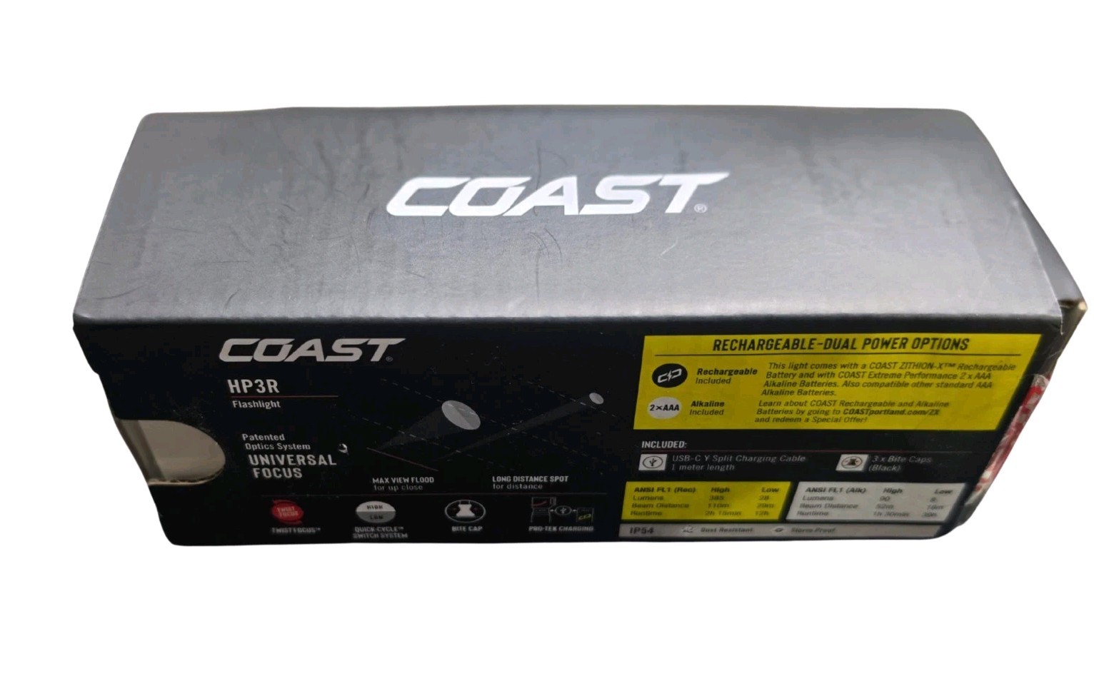 Coast 20818 HP3R Rechargeable LED Penlight Twist Focus, Black