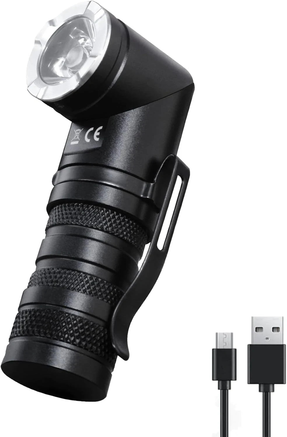 1400 Lumen Rechargeable Flashlights LED EDC Flashlight with 90 Degree Flashlight