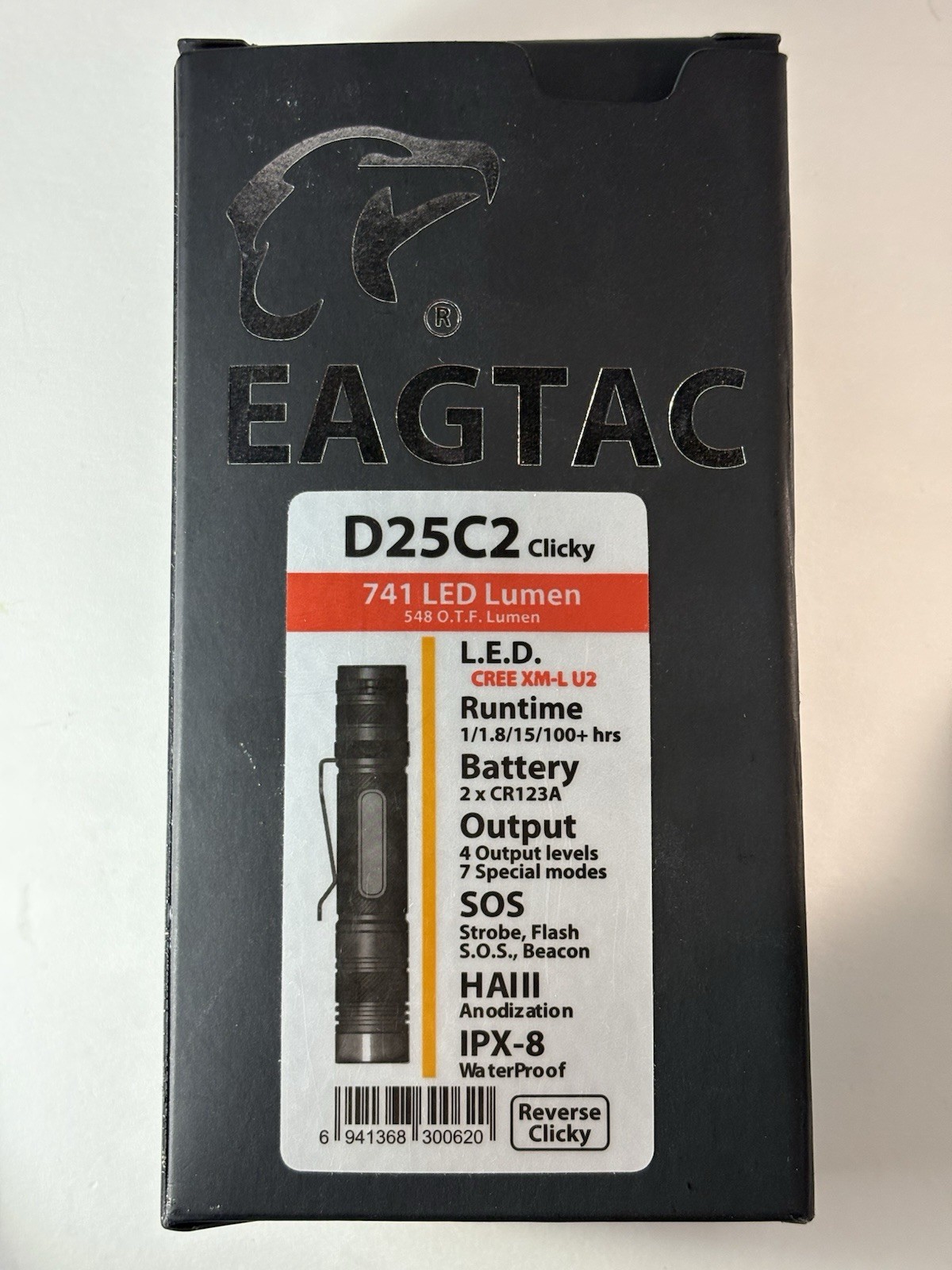 Eagletac EAGTAC D25C2 Clicky XM-L U2 LED Flashlight 741 Lumens CR123A 16340