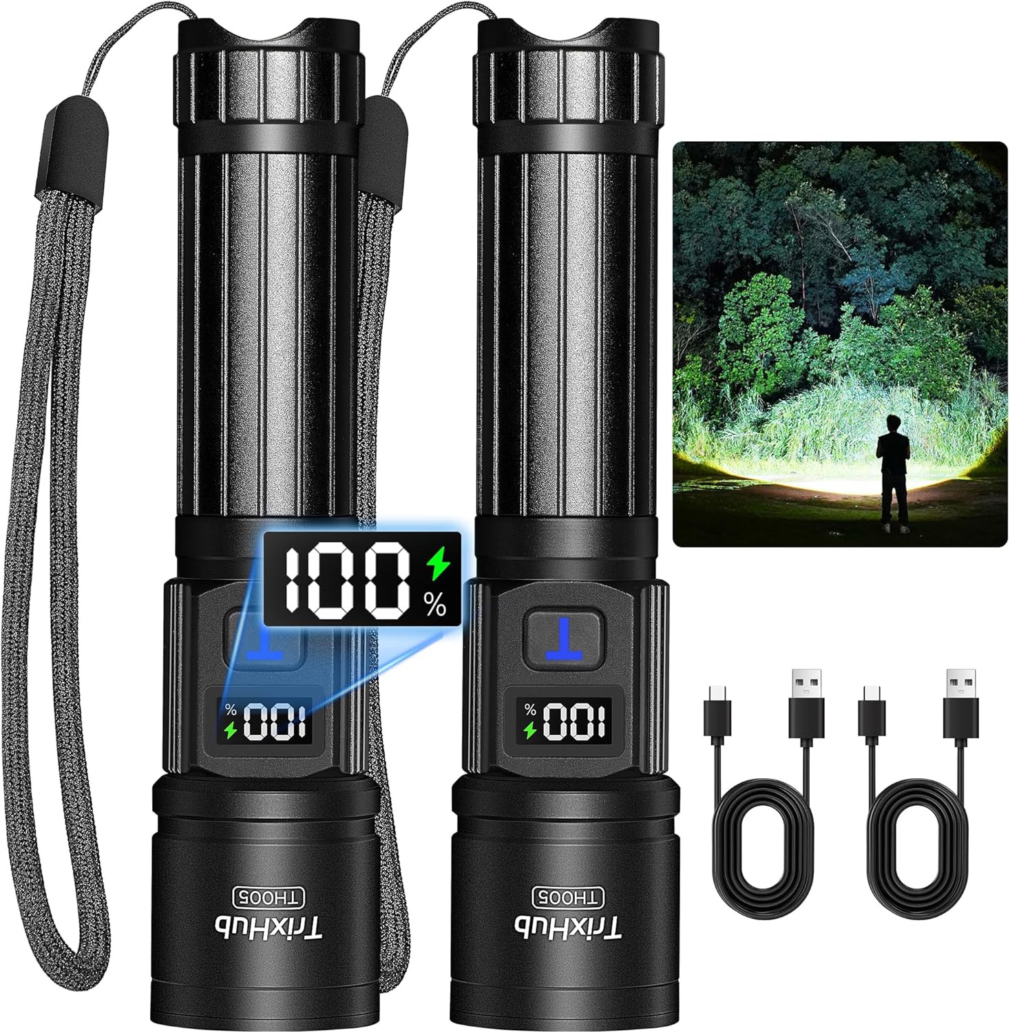 Rechargeable Flashlights High Lumens, 950,000LM Super Bright Flash Light, 5 M…