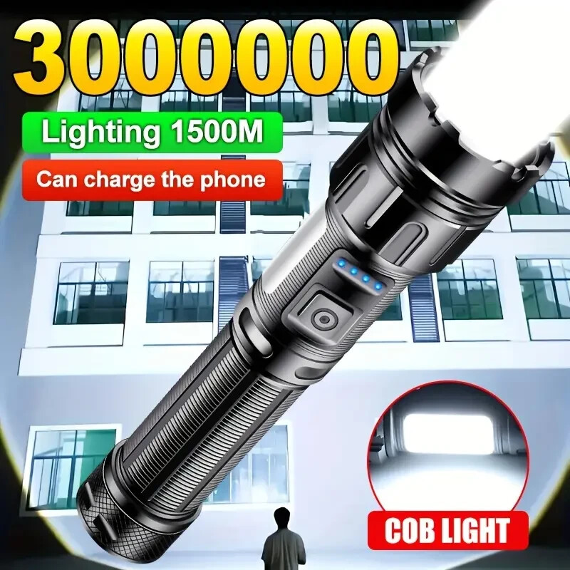 Led Flashlight Tactical Rechargeable Super Bright Torch 9000 Lumens 7modes