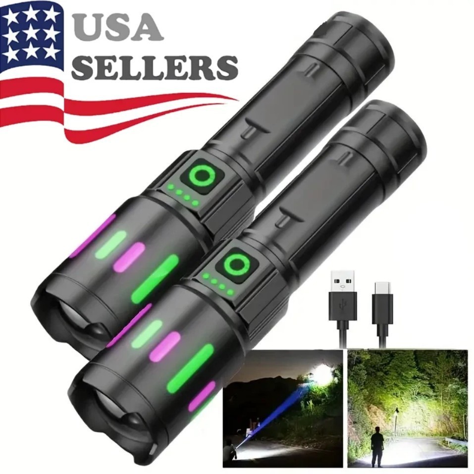 350000000 Lumen Super Bright LED Tactical Flashlight Rechargeable Work Light++=*