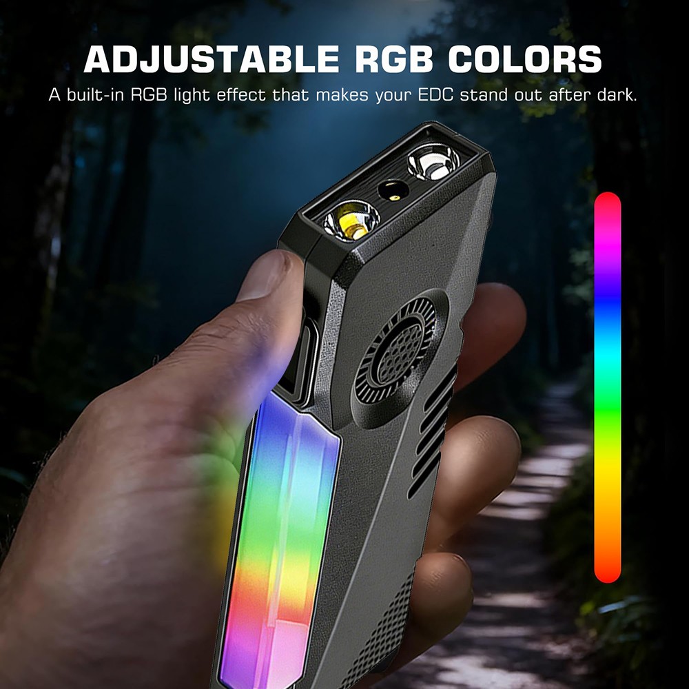 Magnetic 600Lumens Rechargeable LED Work Light Flat Pocket Flashlight w/UV Light