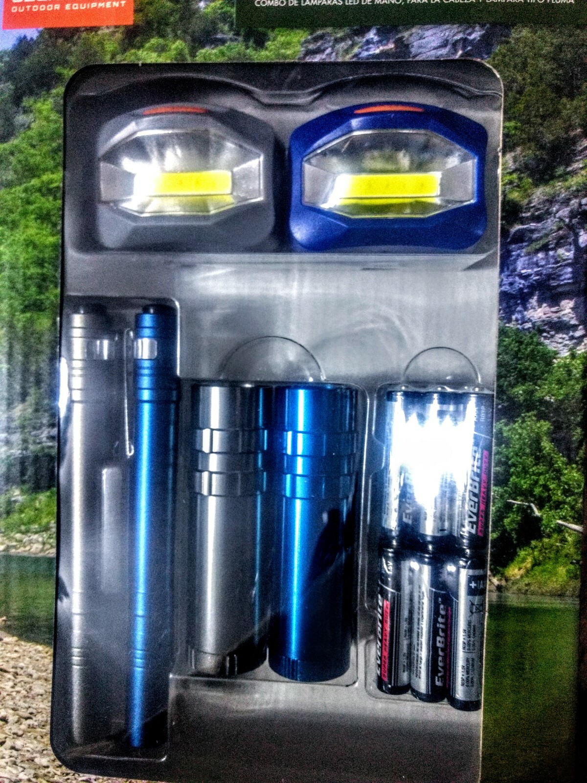 6pc Ozark trail LED flashlight, headlamp & pen light – up to 45 lumens