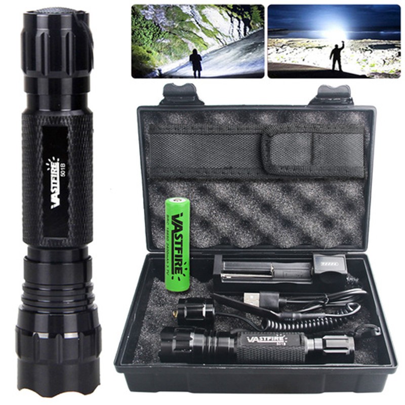 10000LM LED Flashlight Mounted Light w/ QD Release Scope Mount 20mm Rail Torch