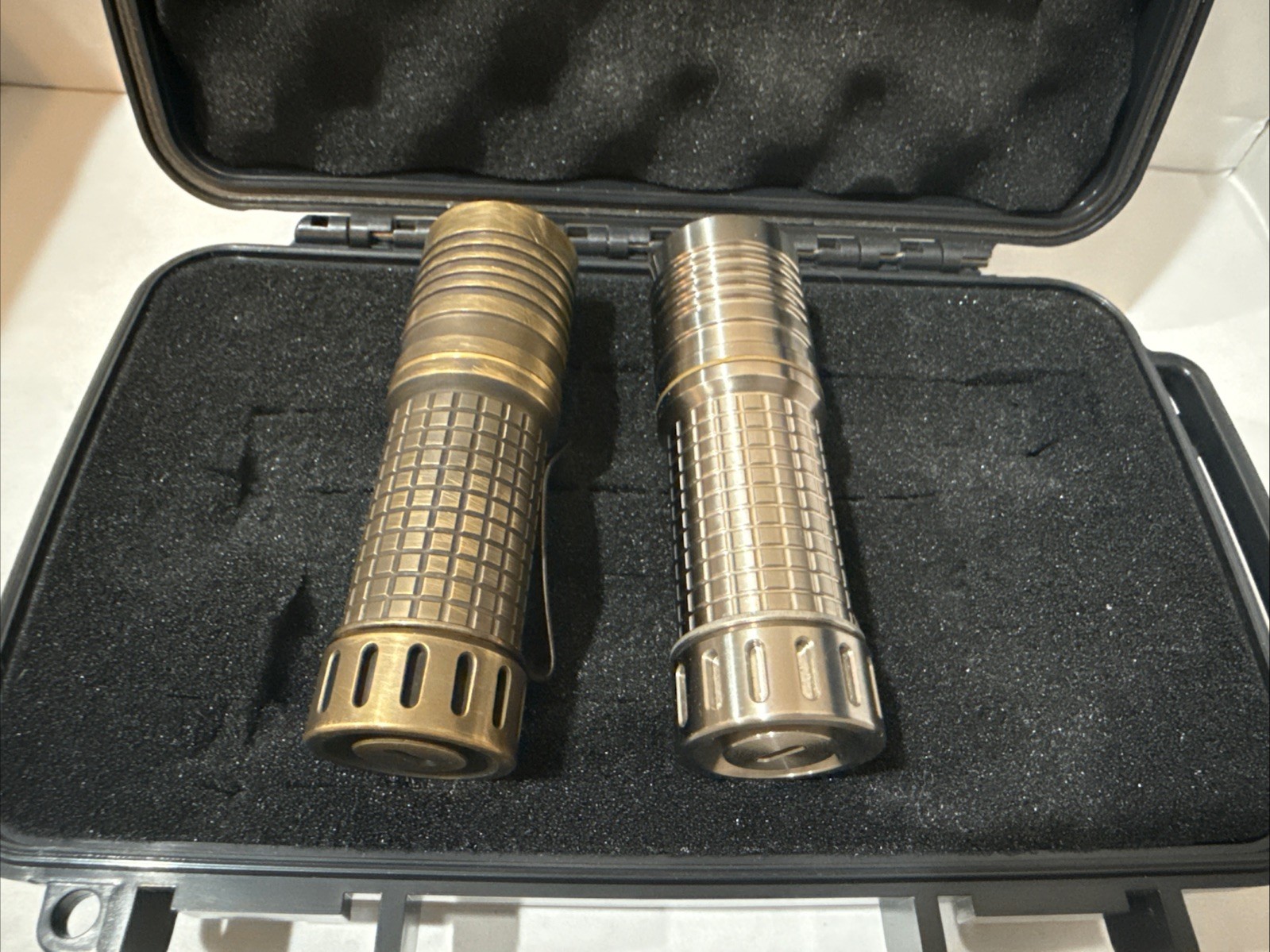Maeerxu XT3 Flashlight Bundle 2pcs Brass & Titanium 18350 EDC Compact