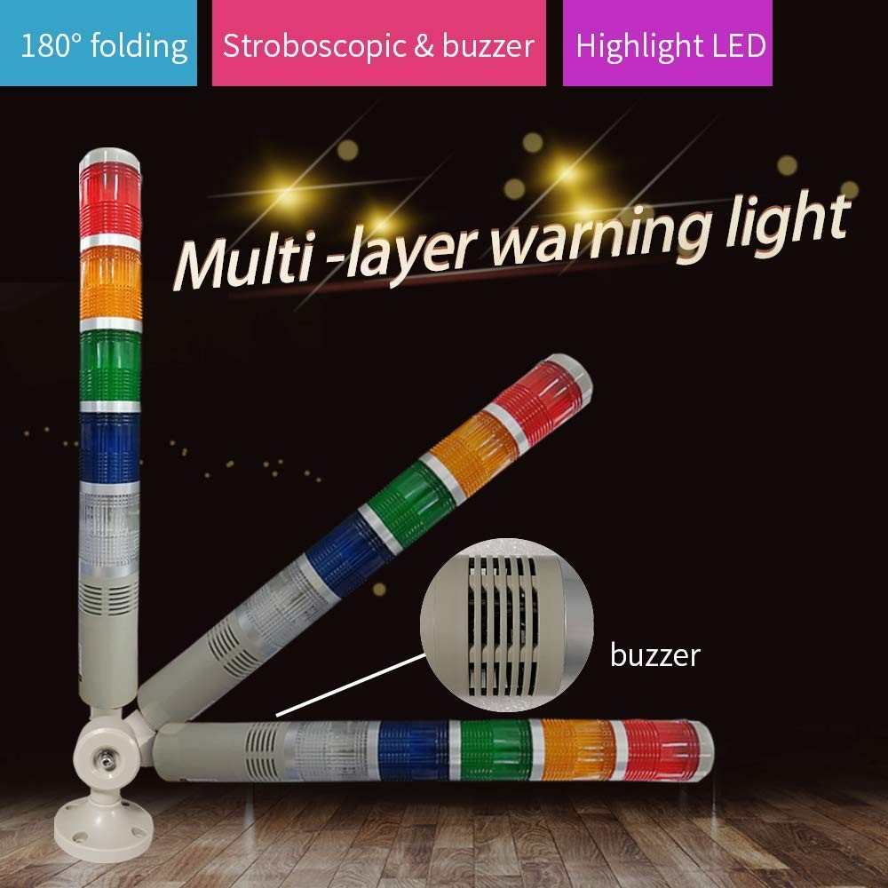 5 Stack LED Signal Tower Light, Industrial Flashing LED Warning Light with 85…