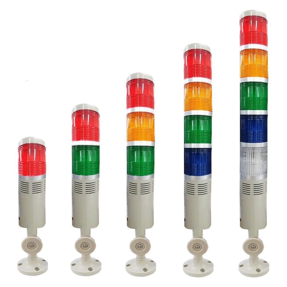 5 Stack LED Signal Tower Light, Industrial Flashing LED Warning Light with 85…