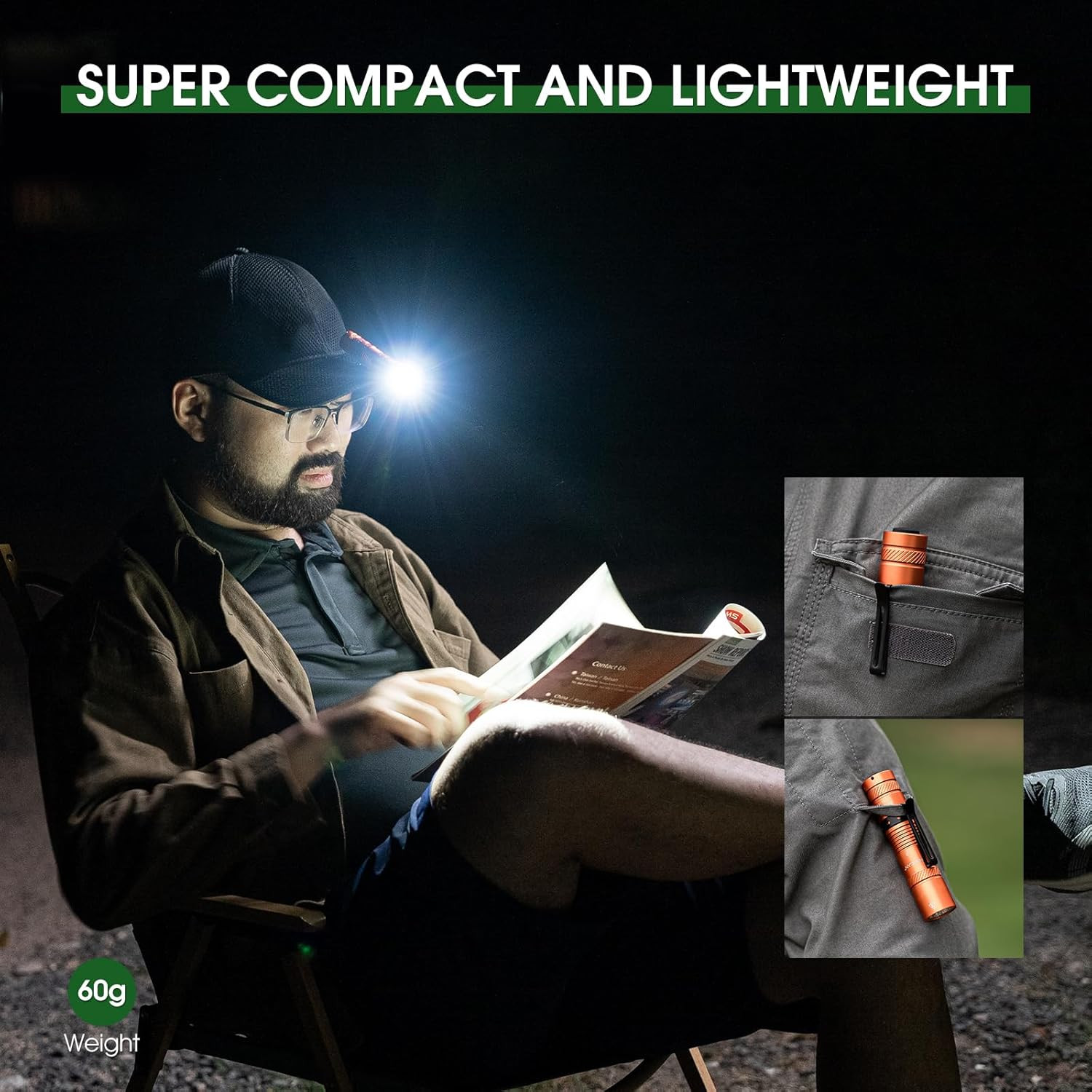 Rechargeable Flashlights 1200 Lumens EDC Flashlight, AA Pocket Flashlight High L